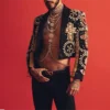 Luxury Beaded Groom Wedding Tuxedos Shawl Lapel Men Suits Customized trajes de hombre 2 Pieces Sets Male Party Blazers hombre 1