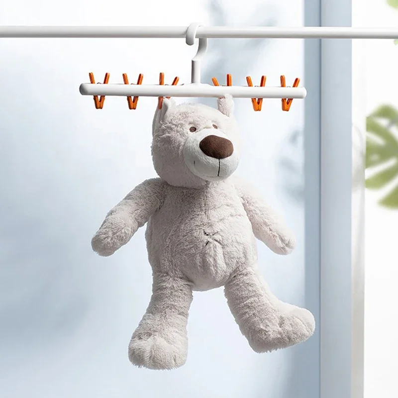 Hats Hanging Organizer Rack With 6 Clips Peaked Cap Socks Scarf Storage Rack Hanger Multifunction Closet Wardrobe Storage Holder hat storage rack