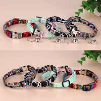 Custom Cat Collar Nylon Puppy Kitten Collars Free Engraved Pet ID Tag Nameplate Necklace Pet Collars Bell  Adjustable For Cats 2