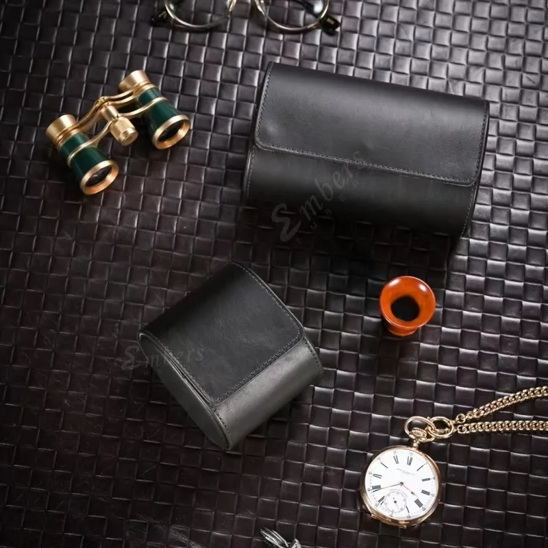 Leather Watch Box Embers 1 2 3 slots Luxury Genuine Watch Roll Storage Box Travel Case Gift Pouch