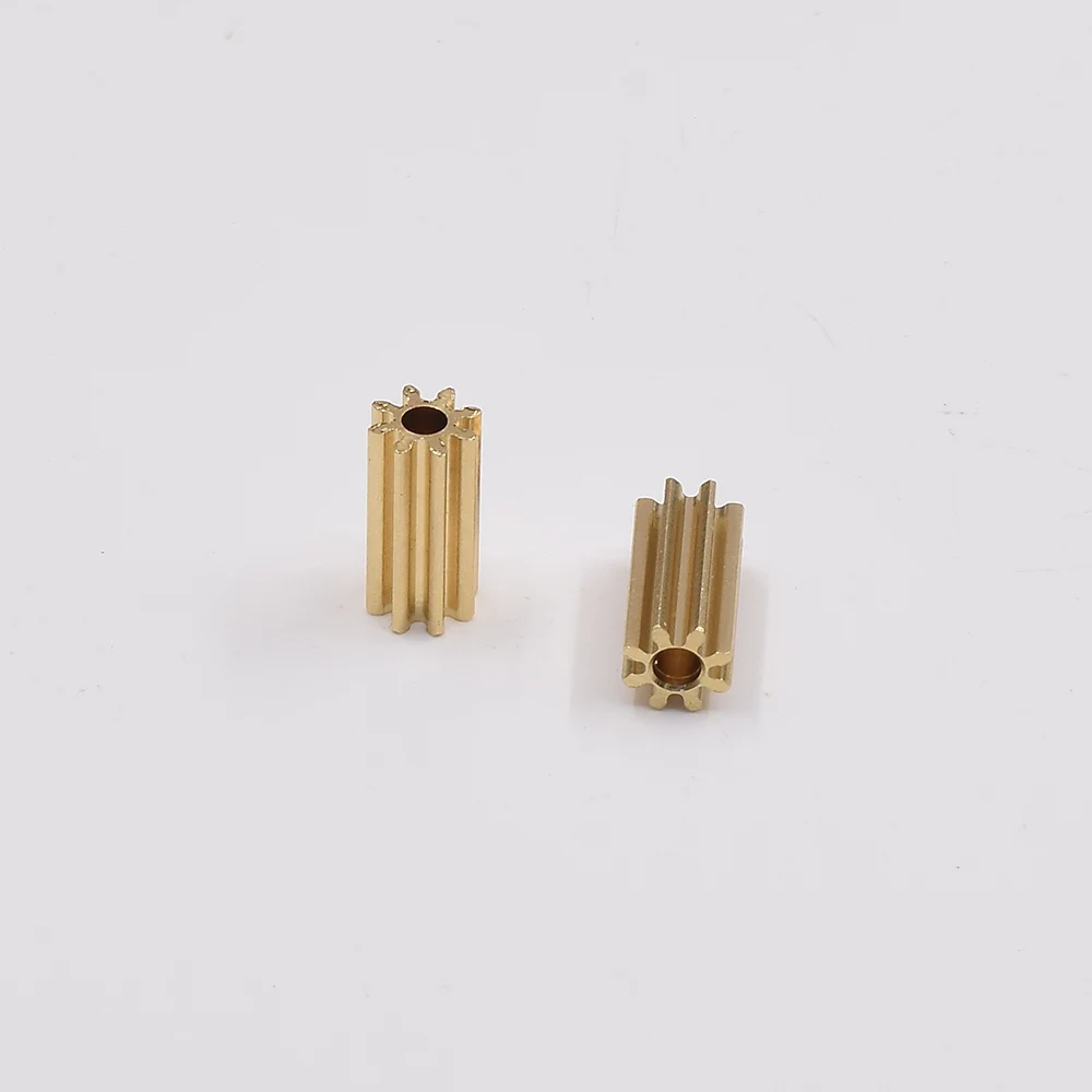Metal Copper Brass Gear 8T Teeth 10mm Height Brass Pinion Gear motor gear transmission gear Fit 2mm Shaft RC Toy Car