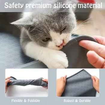 Pet Placemat Nonspill Easy to Clean Foldable Cat and Dog Feeding Mat Silicone Non-slip Waterproof Pet Mat 4