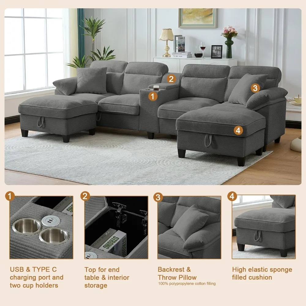U Shaped Cloud Sectional 3