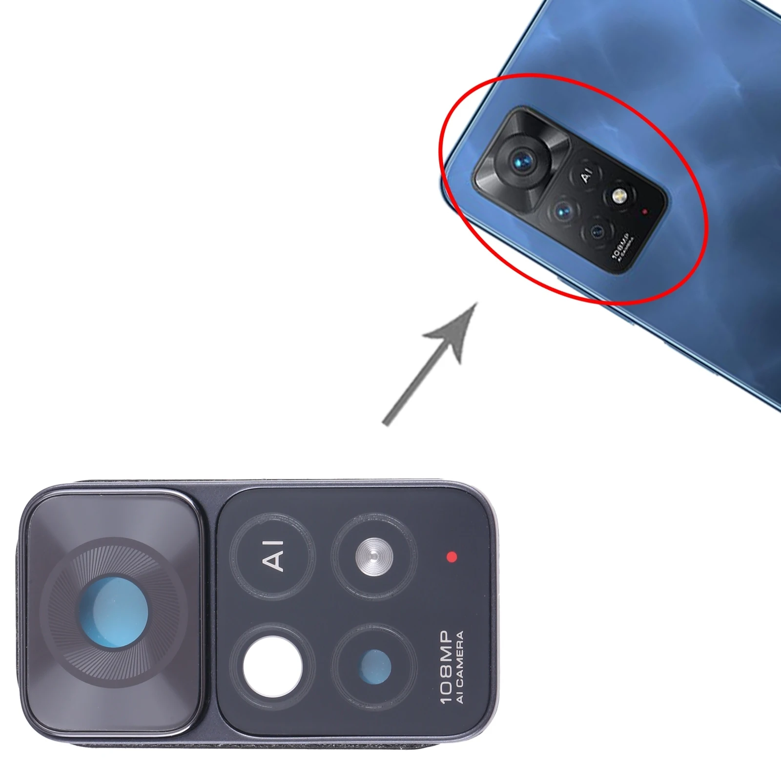 For Xiaomi Redmi Note 11 Pro 5G Camera Lens Cover Mobile Phone Replacement Parts