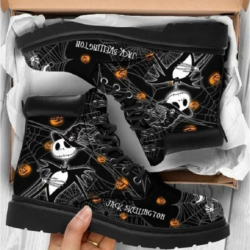 thumbnail image 1 of Botas altas de Jack Skellington Sally para mujer, zapatos de Cosplay de Halloween, botas de Calavera, figura de Anime de Navidad, pesadilla, Brfore, 1 of 4