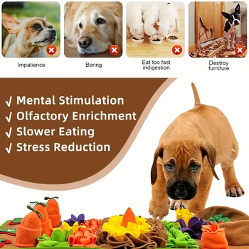 Pet Snuffle Mat for Dogs Sniff Mat Nosework Feeding Mat Slow Feeder Interactive Dog Puzzle Toys for Training and Stress Relief 4