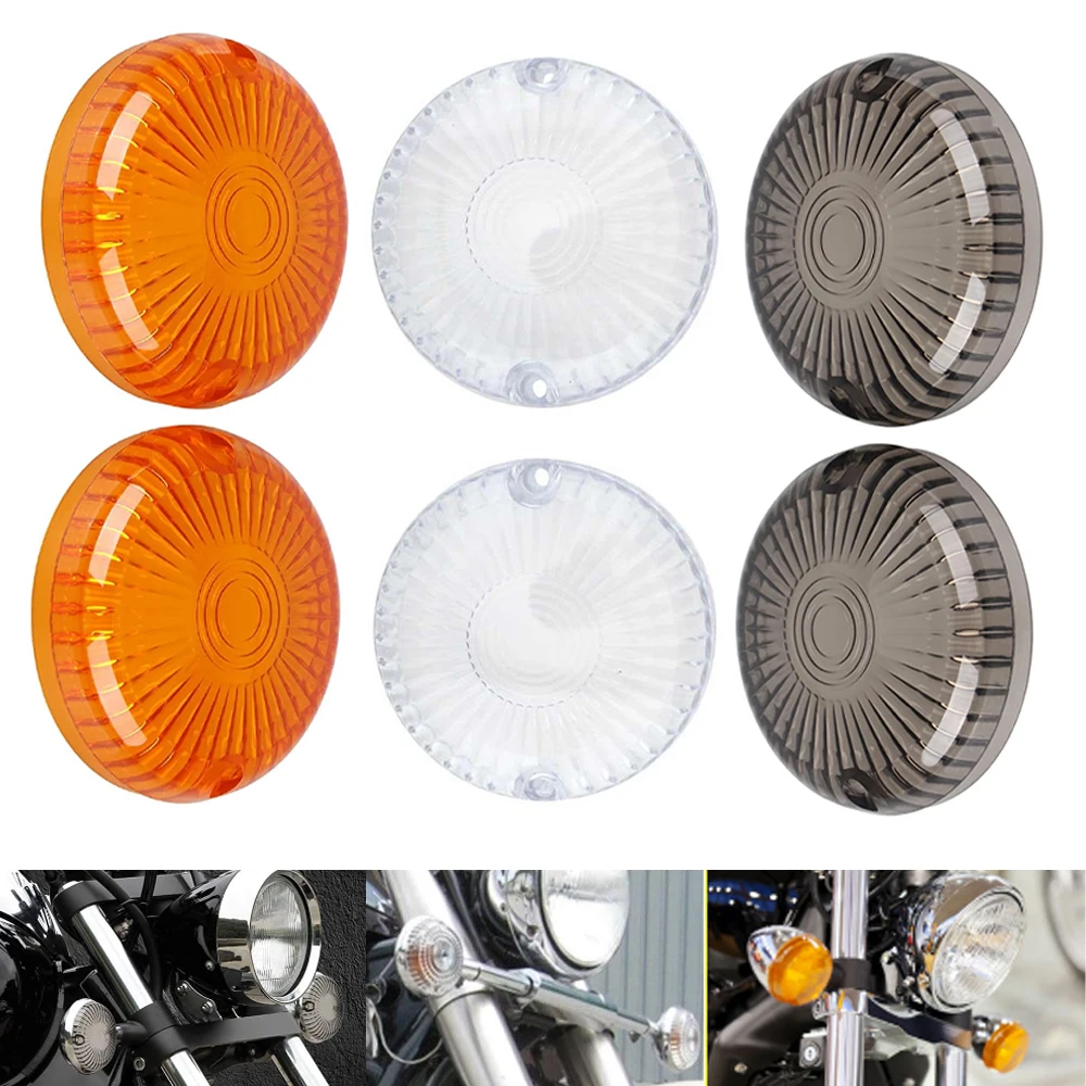 

Motorcycle Smoke/Clear Turn Signal Light Indicator Lens Cover For Yamaha V-Star 1100 650 Royal Star V-Max Cruisers All Year 2Pcs