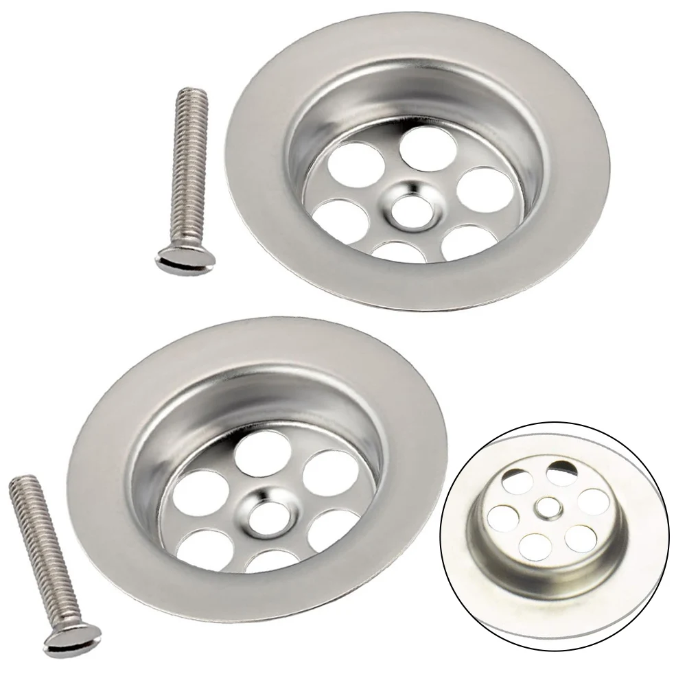 70mm Stainless-Steel Kitchen Bathroom Sink Strainer Bath Plug Hole Screw Drain Hole Filter Plug 2 Set sink strainer plug