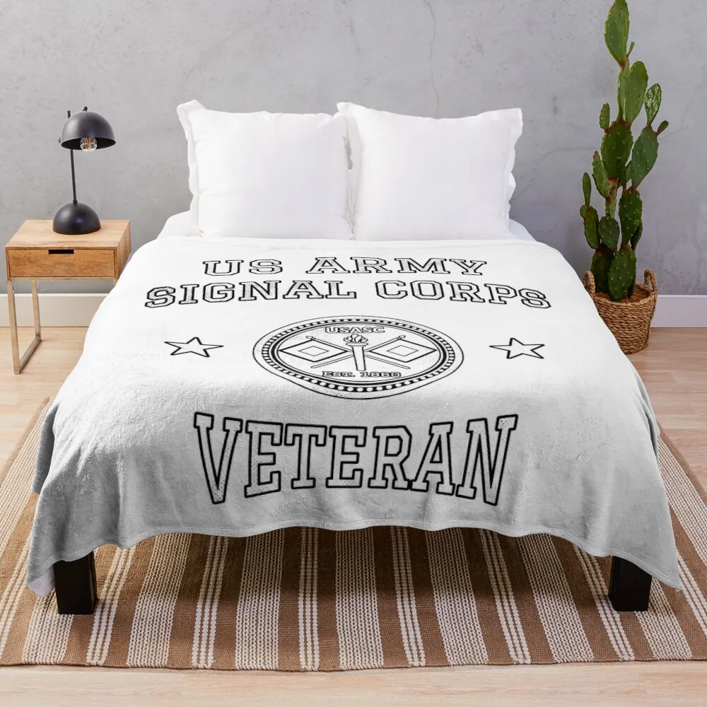 

Army Signal Corps Veteran Throw Blanket Luxury Throw For Sofa Thin Flannel Fabric Blankets