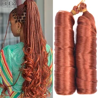 Boucles françaises tressage cheveux 24 pouces boucles en spirale synthétiques tresses Extensions de cheveux pour les femmes pré étirées vague lâche tressage cheveux 1