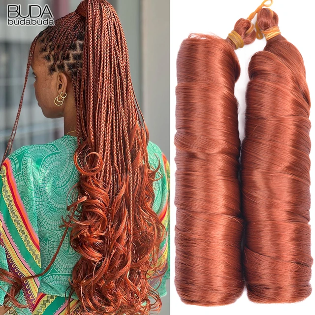 Boucles françaises tressage cheveux 24 pouces boucles en spirale synthétiques tresses Extensions de cheveux pour les femmes pré étirées vague lâche tressage cheveux 1