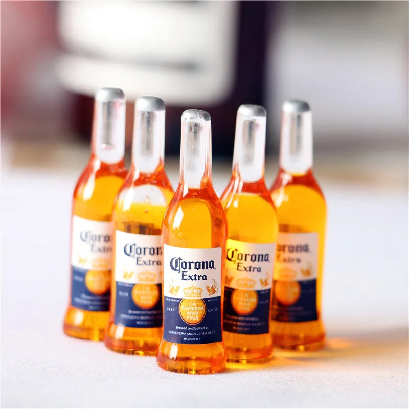 5pcs Dollhouse Miniature Mini Simulation Beer Cans Wink Drink Bottle Play Food Micro Landscape Doll Kithcen Food Toy Accessories