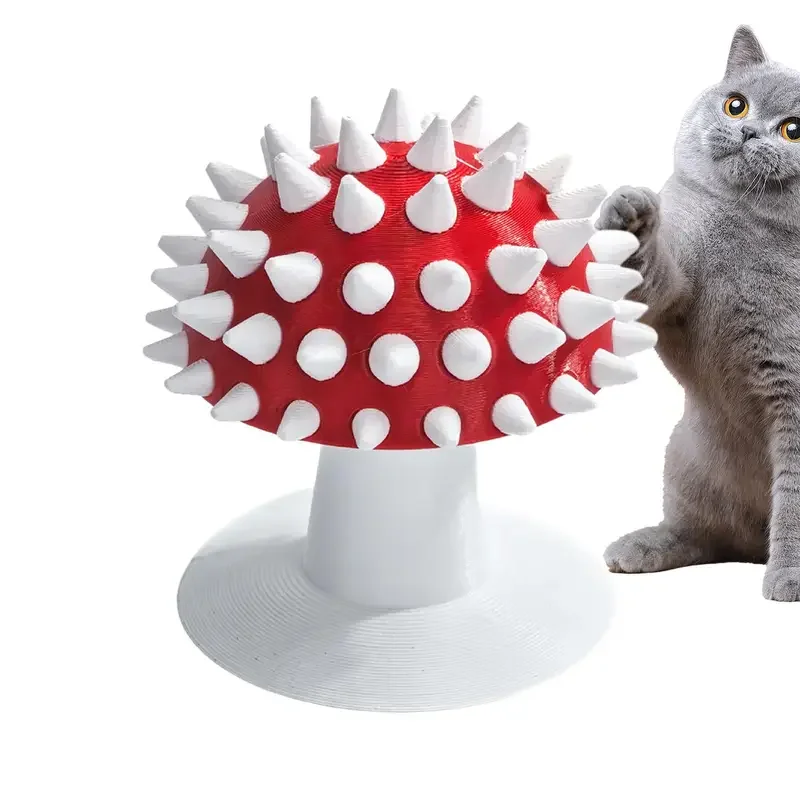Kattenborstel met paddenstoelvormige, stabiele kam voor kortharige puppy's en kittens, geschikt voor dagelijks borstelen en als spa-massagetool voor huisdieren._voghion.com