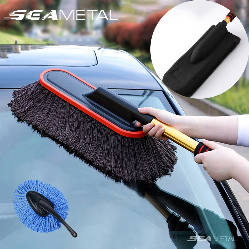SEAMETALMicrofiberCarDusterSuitAdjustableTelescopicCarCleaning