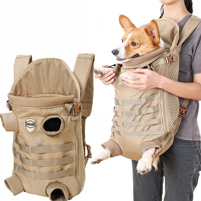 

Dog Front Backpack Pet Tactical Carrier Shoulder Bag Portable Carrying Puppy Luxury For Pet Outdoor Travelling Bags Accessories