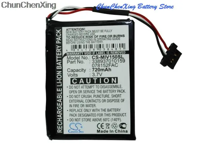 Batteria 720Mah 078512Fac, 338937010159 Per Mitac Mio Moov 150