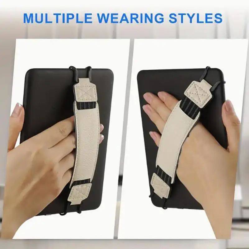Pu Leather Tablet Hand Strap Elastic Anti Drop EReader Holder Universal Security Strap Anti-Slip Finger Grip Holder