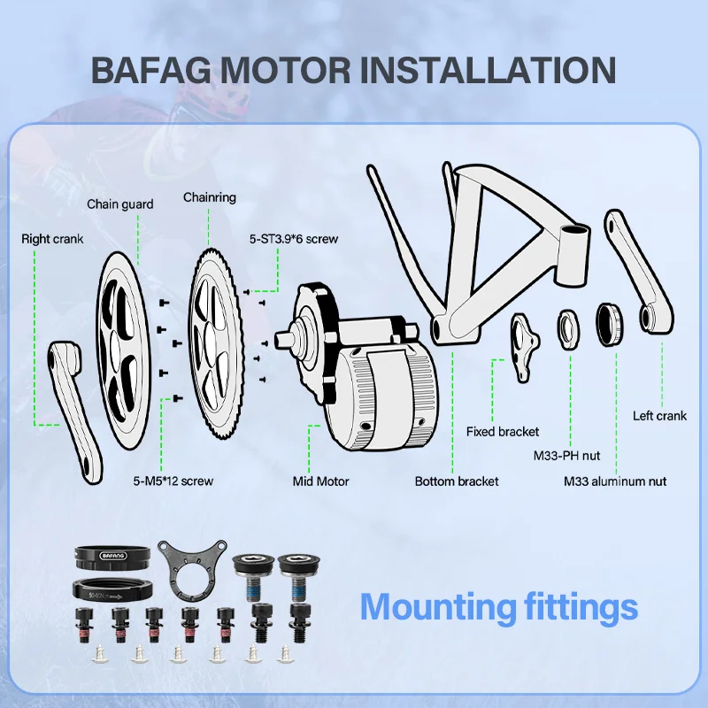BAFANG BBSHD BBS01 BBS02B BBS02 BBS01B Ebike Mid Drive Motor Kit 1000W 750W 500W 350W 250W 48V 36V for Ebike Conversion Kit Ebike Motor Kit