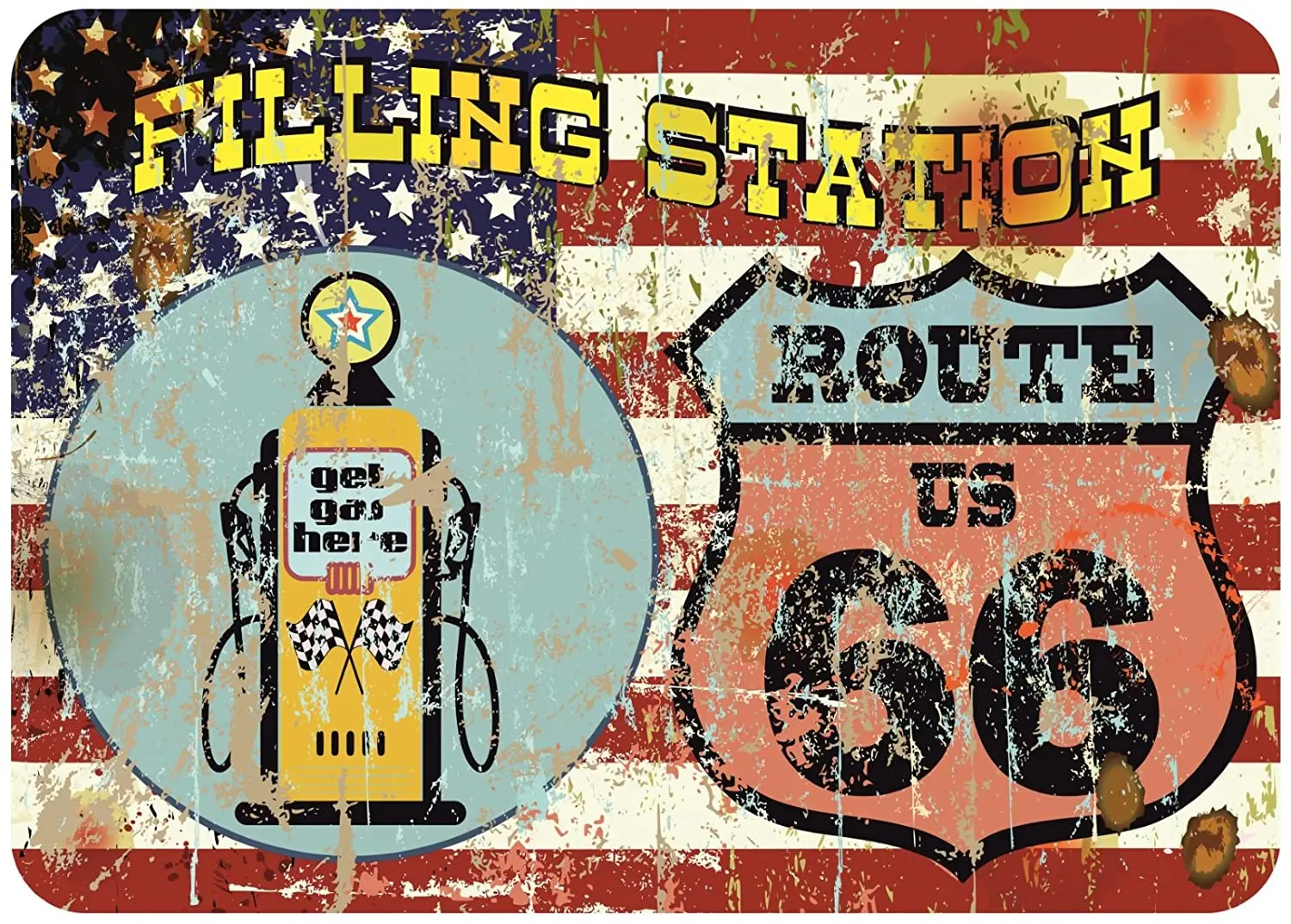 

Route 66 badge retro vintage auto repair icon car motorcycle trunk helmet buggy laptop refrigerator trunk sticker