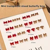 50pcs Mini Ribbon Resin Bow Nail Charms Cute Bowknot Butterfly 3D Rhinestone For DIY Korean Manicure Decoration 6