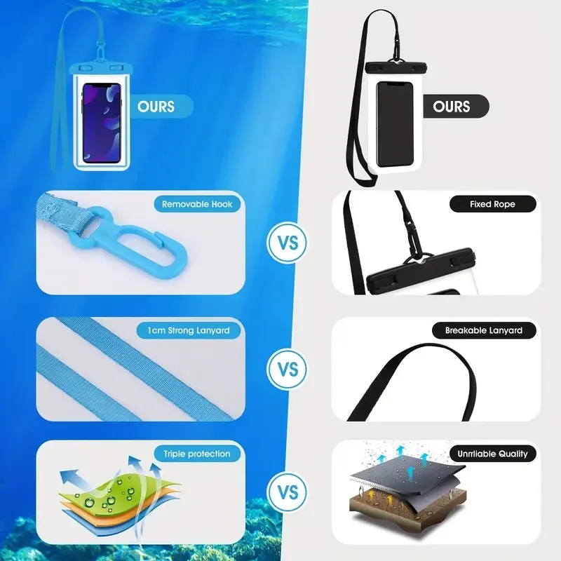 Waterproof PVC Phone Pouch for Swimming Rafting Beach