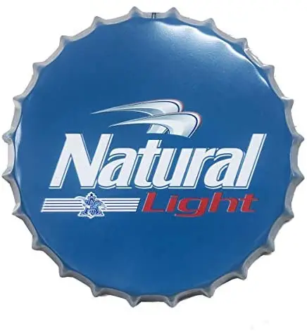 

Natural Light Decorative Bottle Caps Metal Tin Signs Cafe Beer Bar Decoration Plat Wall Art Plaque Vintage Home Decor