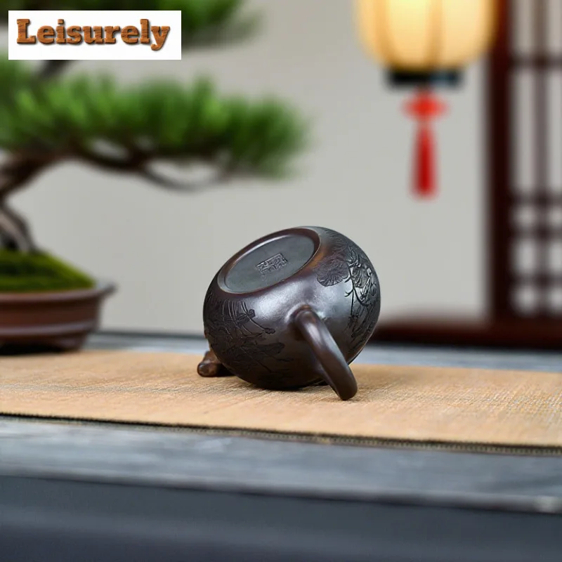 240ml Authentic Yixing Purple Clay Teapots Handmade Xishi Pot Raw Ore Antique Red Mud Tea Maker Kettle Chinese Zisha Tea Set