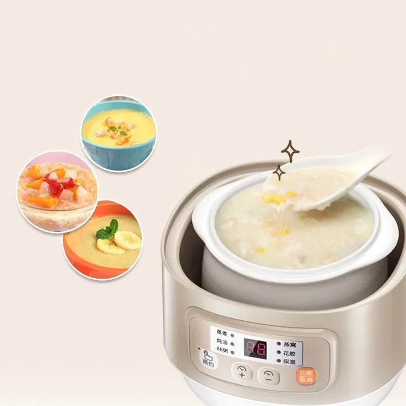 Bear Porridge Pot Baby Food Supplement Soup Birds Nest Electric Stew Pot Water Stew Household Electric Ceramic