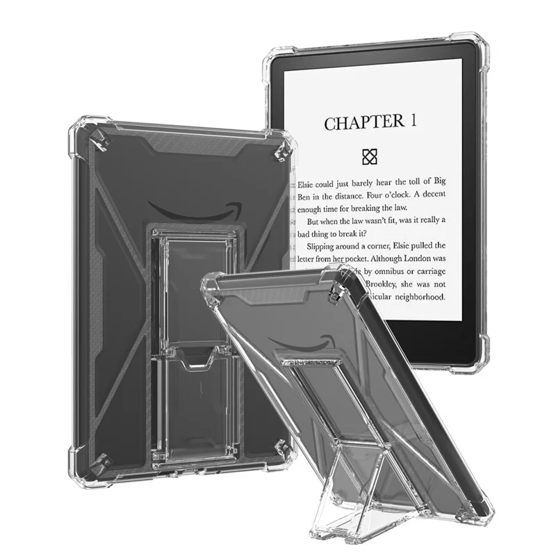 

For 2021 Kindle Paperwhite 5 M2L3EK Cover 6.8 Inch Shockproof Transparent TPU Stand Case Protective Shell