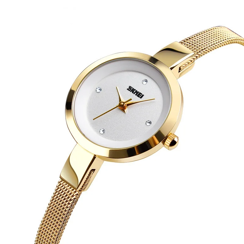 Fashion Simple Style Luxury Quartz Ladies Watch Thin Stainless Steel Band Waterproof Women Female Wristwatches
