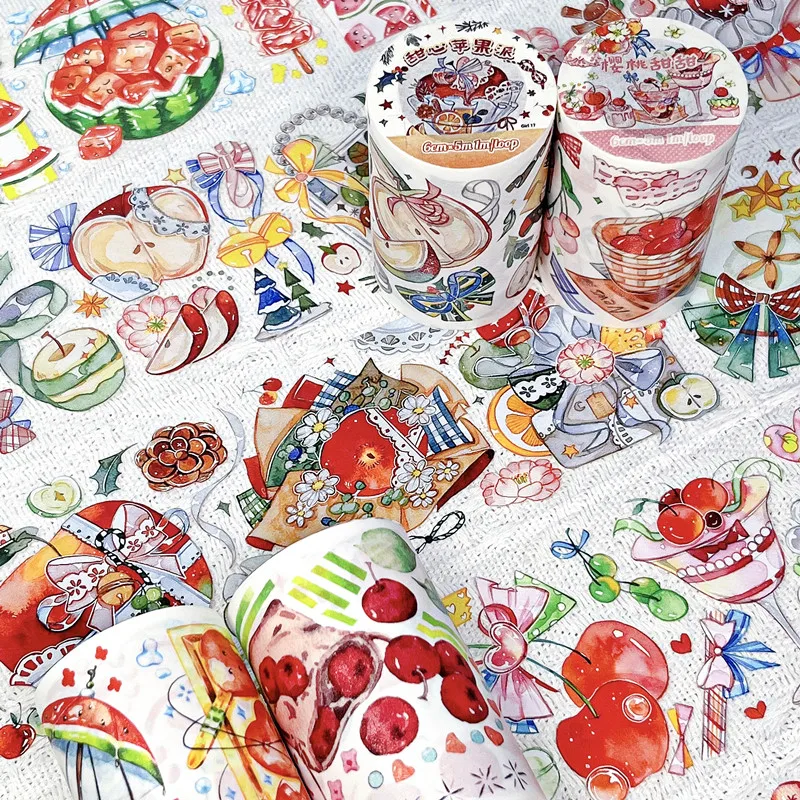 

Sweet Apple Watermelon PET Special Oil Washi Tapes School Supplies Masking Tape Adhesive Tape DIY Scrapbooking Washi Sticker