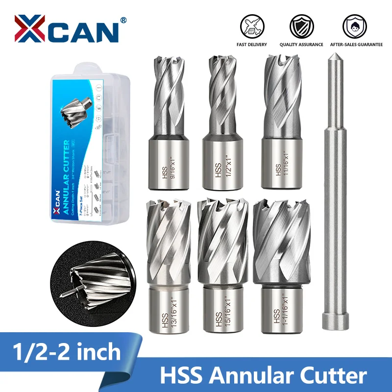 XCAN Drill Bit HSS Annular Cutter for Magnetic Drill Press 3/4 Inch Weldon Shank Hollow Hole Saw for Metalworking Drilling