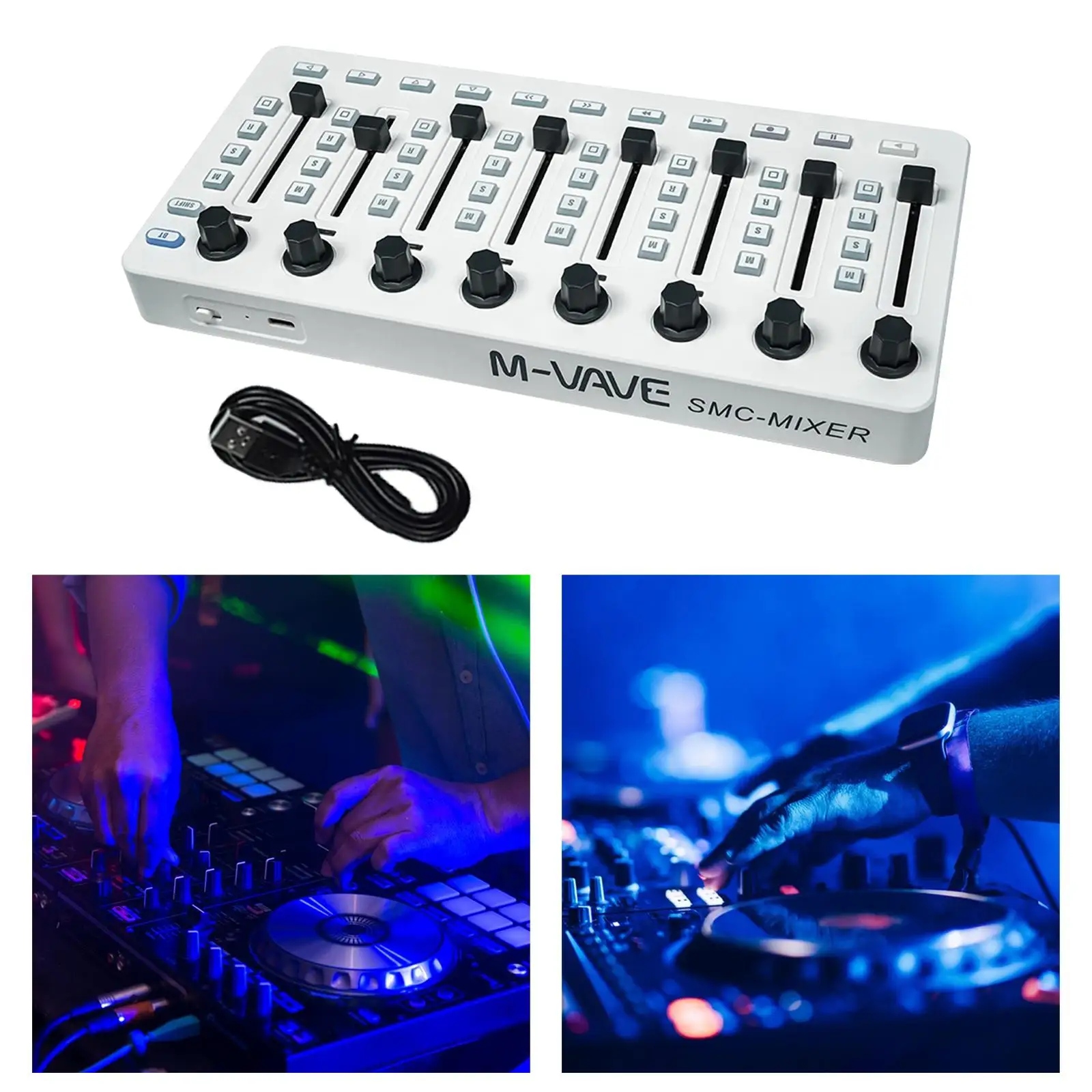 

MIDI Controller Mixer Easy to Use 8 Knobs Lightweight Professional Portable