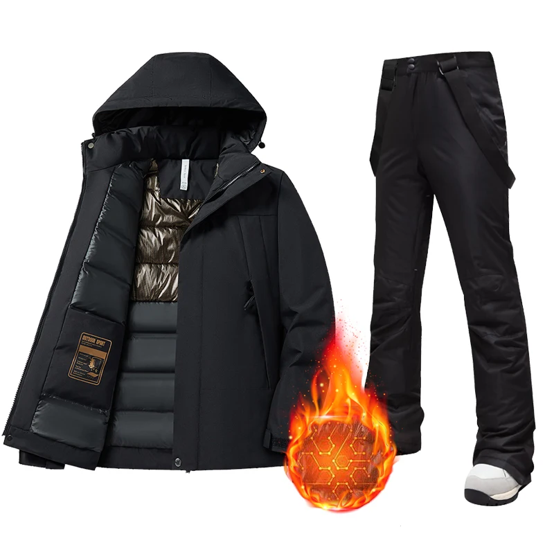 Women's Ski Suit Brands Windproof Waterproof Thicken Warm Snow Coat Winter Skiing And Snowboarding Jacket and Pants Set ski jacket women ski pants