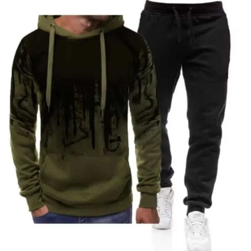Men's Set Hoodie Sets Men Tracksuit Sportswear Hoodies or Sweatpant Autumn Winter Male Warm Clothing Pullover Sweatshirts