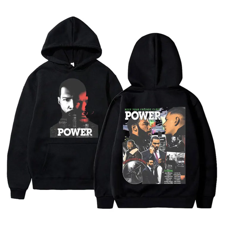 

Singer Power Keep Your Friedns Close Double Sided Print Hoodie Men Fleece Cotton Oversize Sweatshirt Male Hip Hop Casual Hoodies