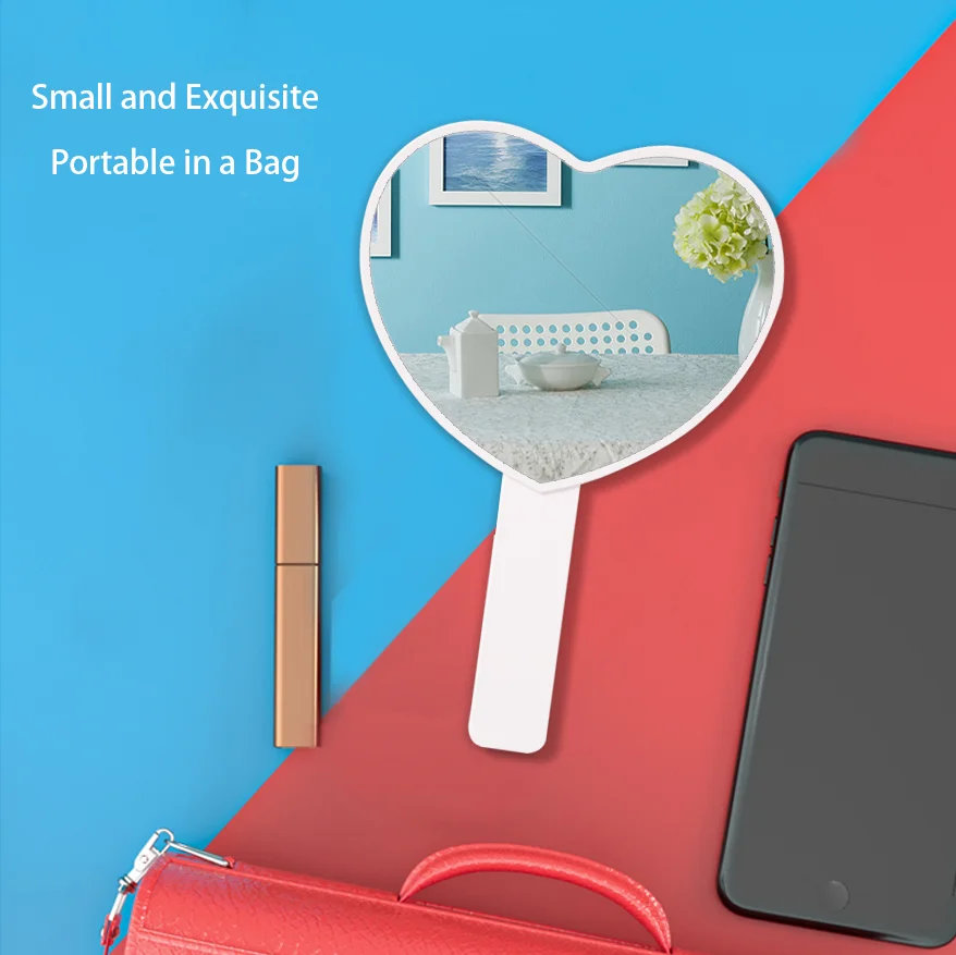 Handheld Vanity Mirror Hd Small Square Mirror Hand Mirror With Handle