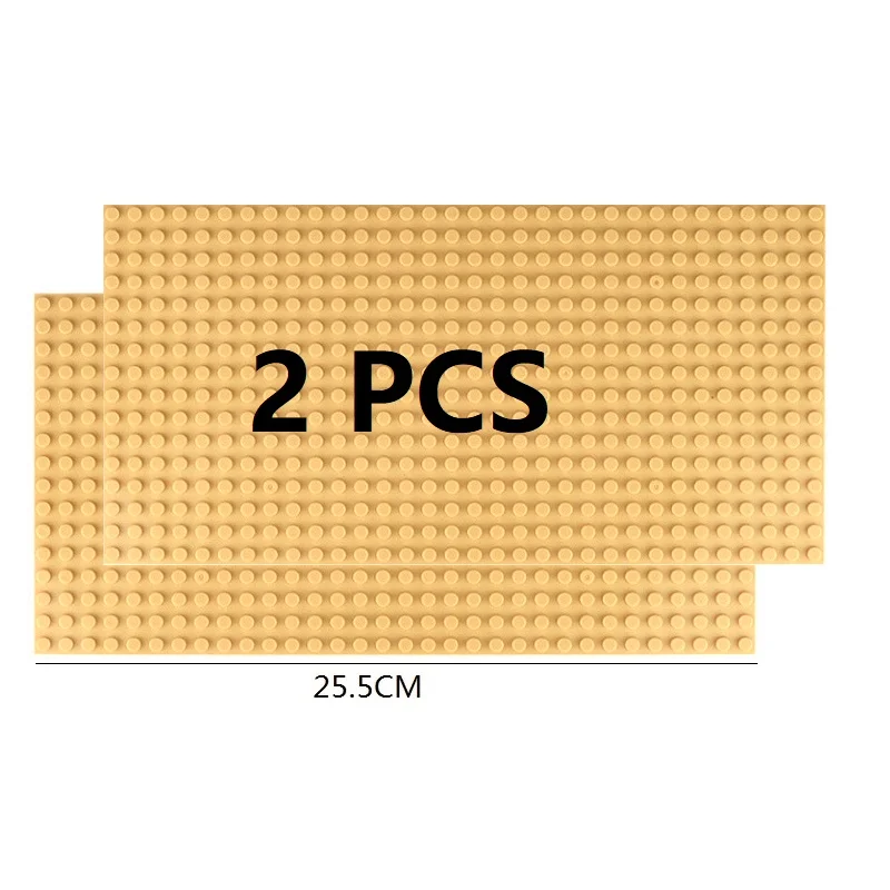 Set of 2 Classic Building Baseplates - Large Plastic Construction Block Bases