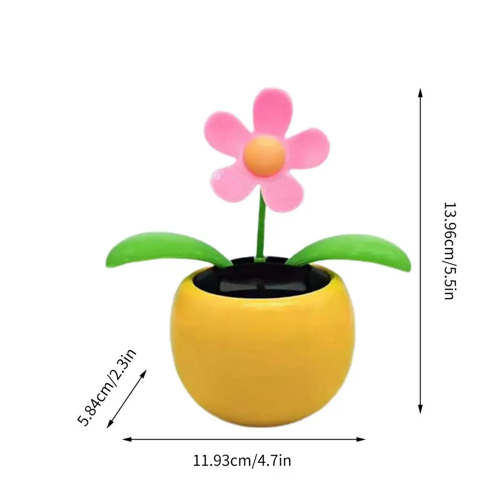 2 Fiori Solari Danzanti Geoyien | Con Adesivi Per Auto E Scrivania - Decorazione A Energia Solare - Foto 3