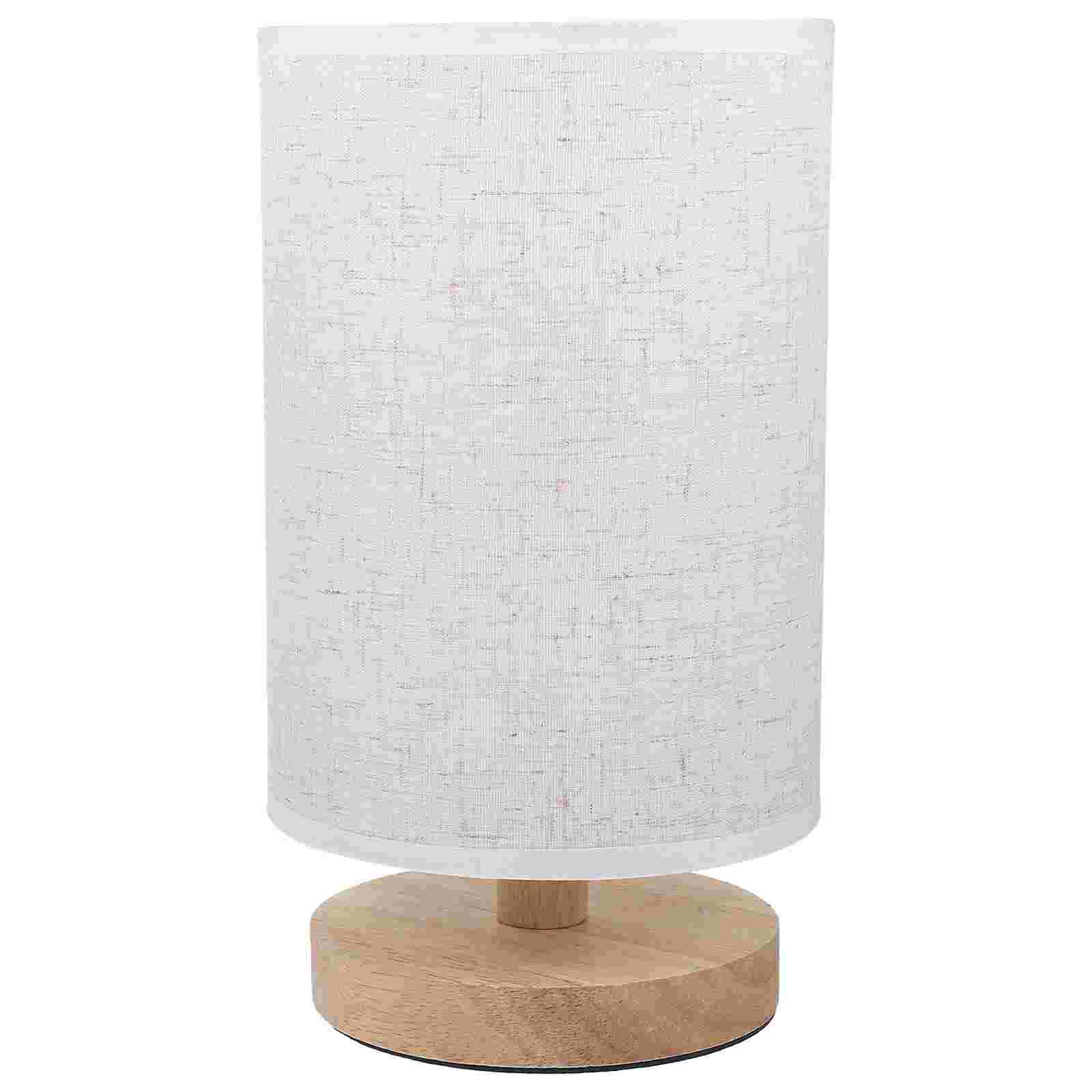 

Table Night Lamp Bedroom Table Lamp Linen Lampshade Bedside Lamp with USB Port