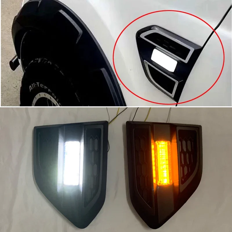 

2Pcs For FORD RANGER T7 T8 EVERST 2015-2018 Car Door Cover LED Daytime Running Light Day Lights Car Door Side Lamp Turn Lights