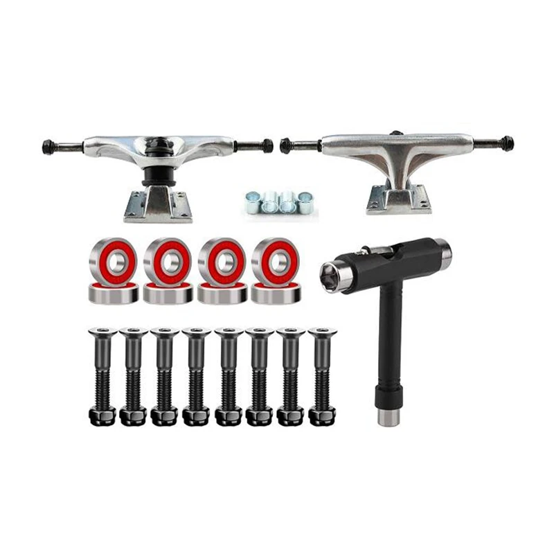 Skateboard Trucks, Skateboard Bearings & Wheel Hardware Set With