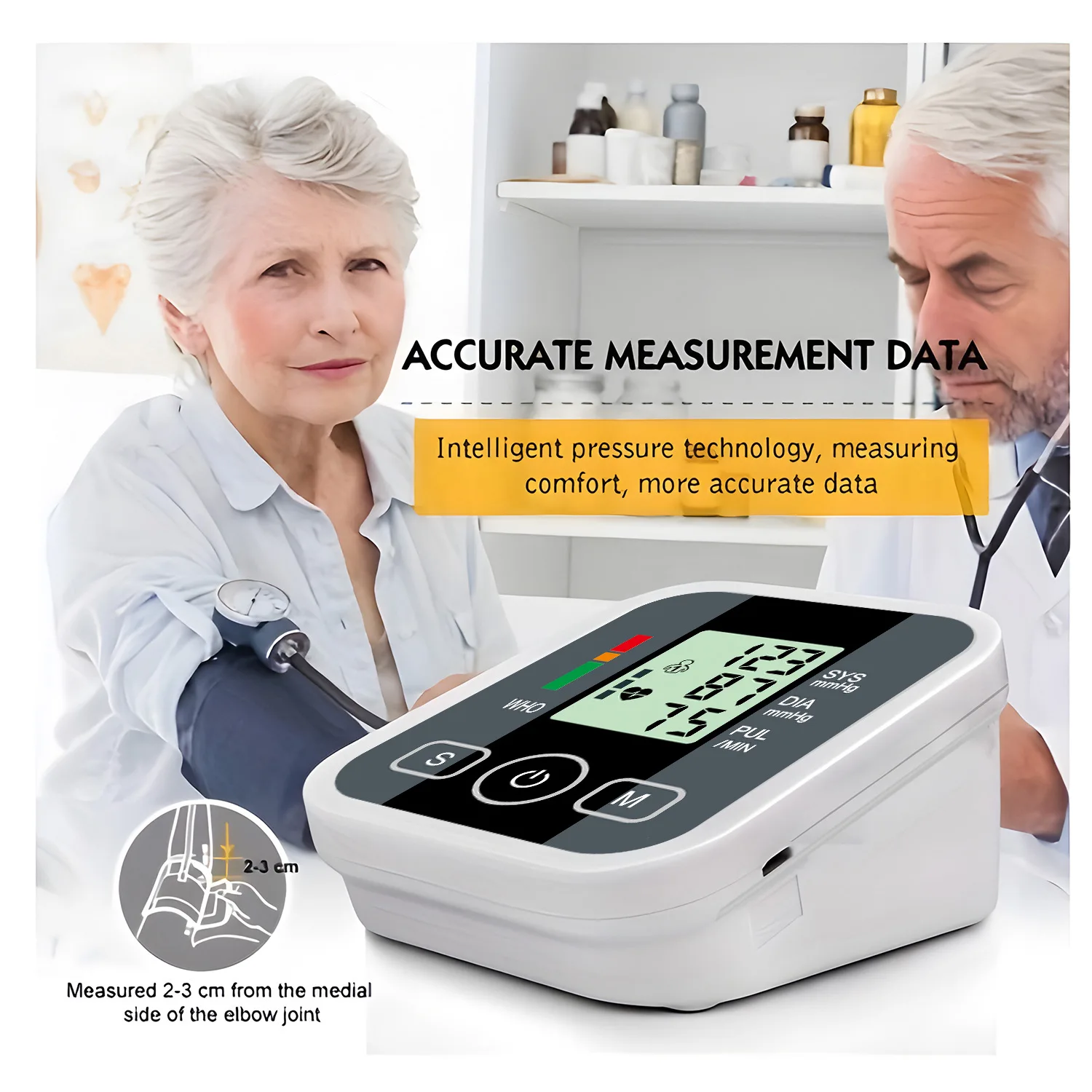 Blood Pressure Monitor Digital Tonometer Upper Arm Blood Pressure Meter Automatic BP Medical Sphygmomanometer Pulse