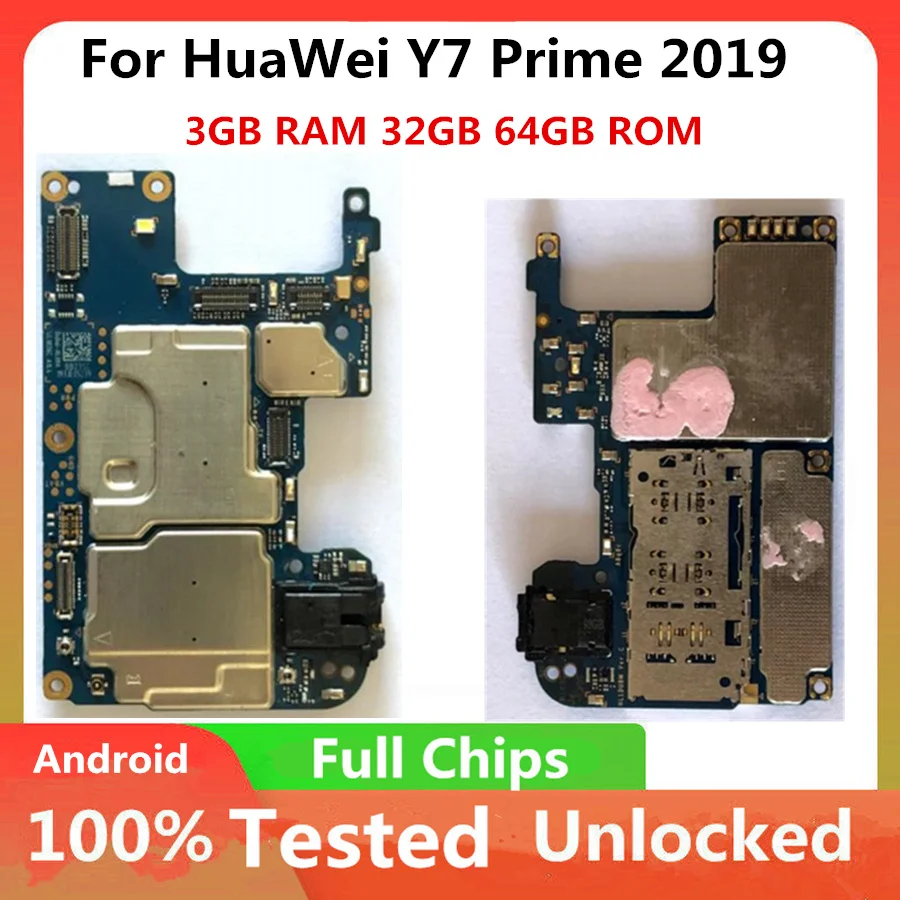 Original Unlocked For HuaWei Y7 Prime 2019 Motherboard Android System