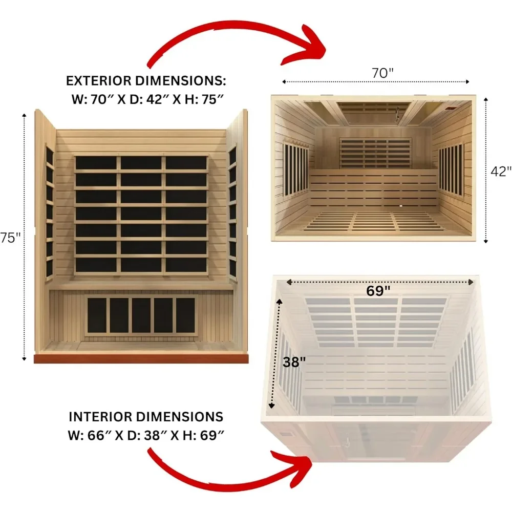 Sauna, 4-Person Low EMF Far Infrared Sauna 5