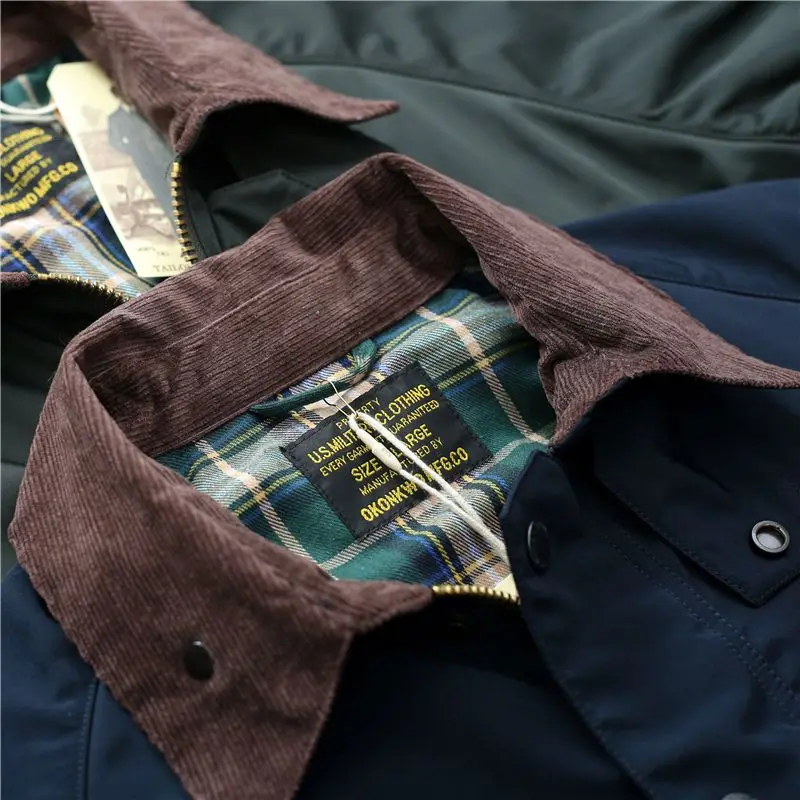 American Oil Wax Hunting Jacket Men Lapel Vintage Amekage Waterproof British Windbreaker Jacket Man Spring Autumn Winter 2025New 6