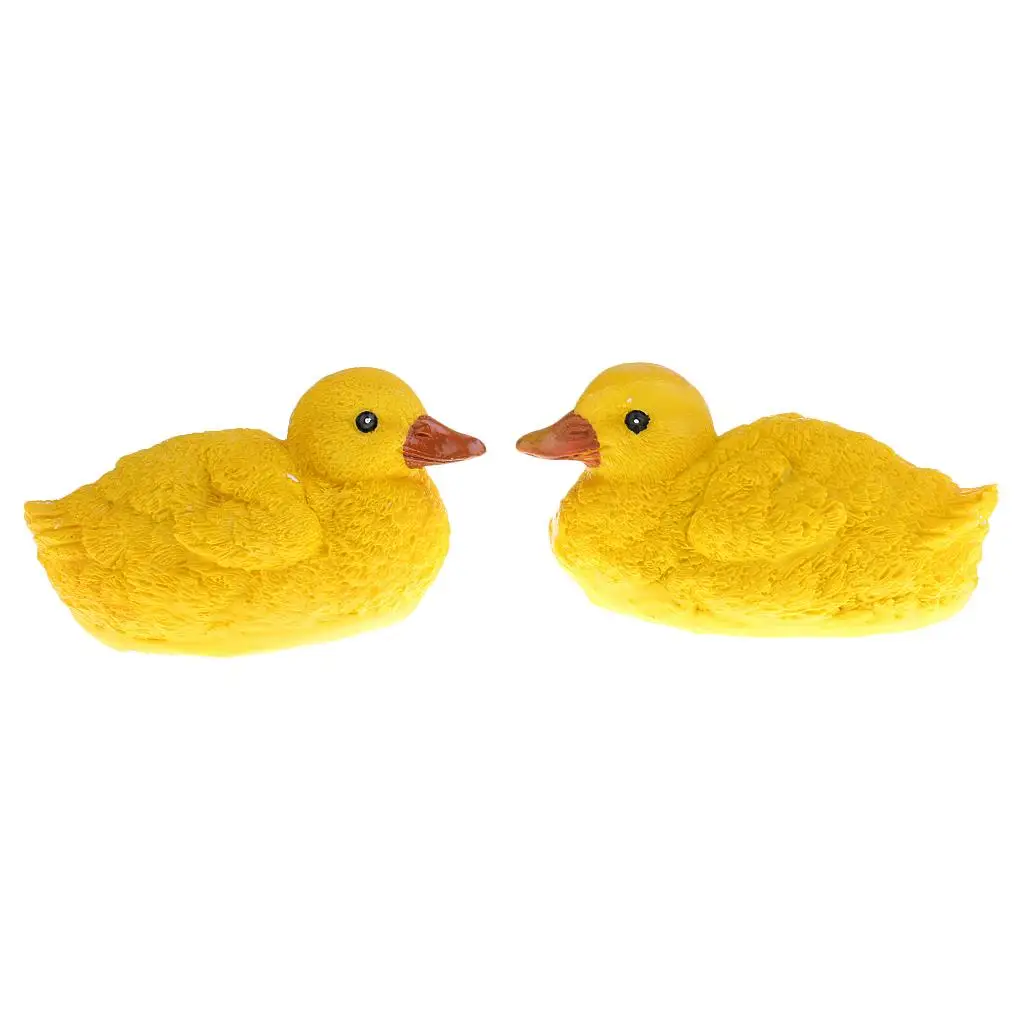 

2Pcs Yellow Ducks for home and garden Scene Resin Ornaments