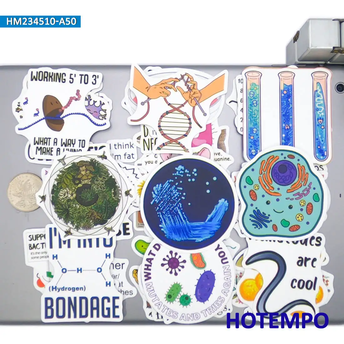 Decorative Stickers Cartoon Stickers Graffiti Stickers 20/30/50Pieces Natural Science Funny Graffiti Biology Style Stickers for Kids Scrapbook Diary Luggage Phone Laptop