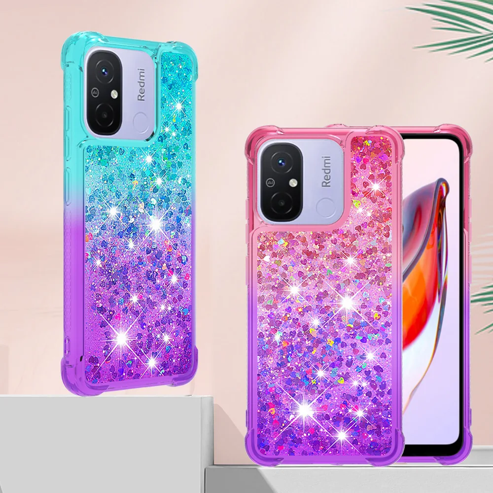 Funda Del Teléfono Para Xiaomi Redmi 13C 12C Note 12 Pro + 12S 4G 5G Carcasa  Con 三维 Amor De Color De Diamante De Alta Belleza Polvo Brillante Suave De  Silicona Protectora