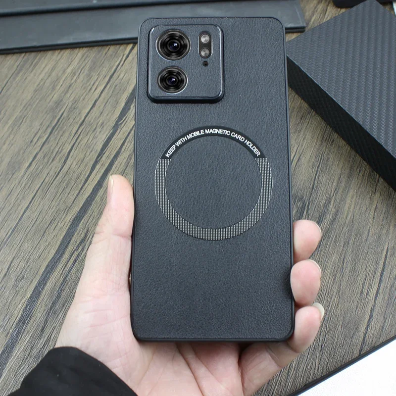 Magnetic PU Leather + TPU Protective Back Cover Case